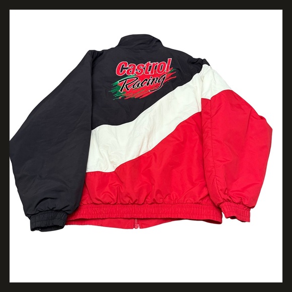 Vintage Castrol GTX Racing Jacket Mens XL Red Black White John Force Embroidered - Picture 3 of 10